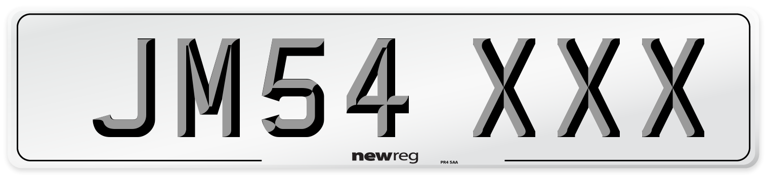 JM54 XXX Number Plate from New Reg